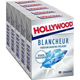 HOLLYWOOD Chewing-gum blancheur menthe polaire x5