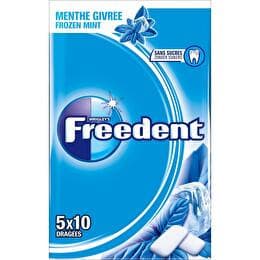 FREEDENT Chewing-gum menthe givrée 5 x 10 dragées