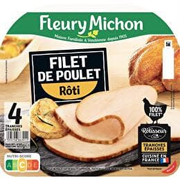 FLEURY MICHON Filet de poulet rôti 4 tranches épaisses