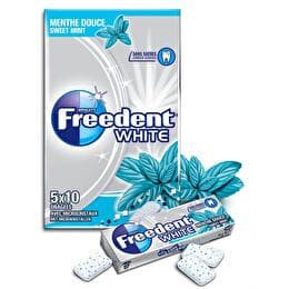 FREEDENT White - Chewing-gum menthe douce 5 x 10 dragées