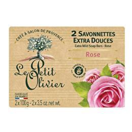 LE PETIT OLIVIER Savonnettes extra douces rose 2x100g