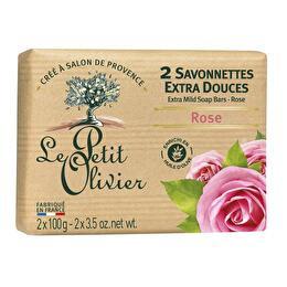 LE PETIT OLIVIER Savonnettes extra douces rose 2x100g