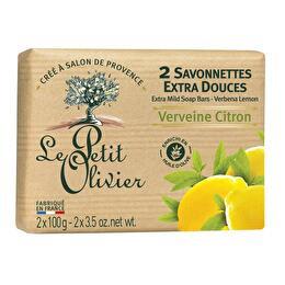 LE PETIT OLIVIER Savonnettes extra douce verveine citron 2x100g