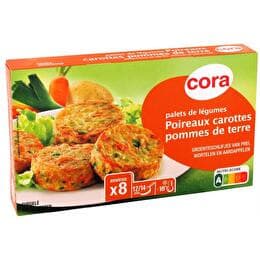 CORA Palets de légumes poireaux carottes & pommes de terre x8