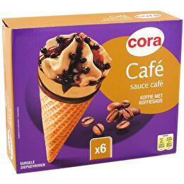 CORA Cônes glacés café x6