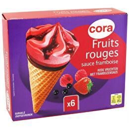 CORA Cône glacé fruits rouges x6