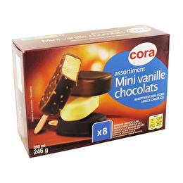 CORA Mini bâtonnet glacé vanille chocolat x8