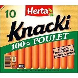 HERTA Knacki saucisses 100% poulet x10