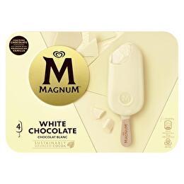 MAGNUM Bâtonnet glacé chocolat blanc x4
