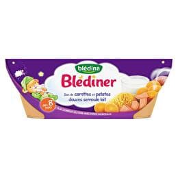 BLÉDINA Blédiner -  Duo carottes & patates douces semoule lait dès 8 mois
