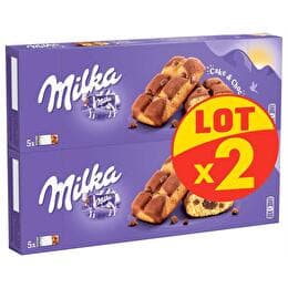 CAKE AND CHOC MILKA Biscuits moelleux aux pépites de chocolat x10