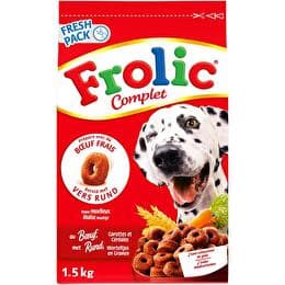 FROLIC Croquettes pour chiens au boeuf, aux carottes et céréales