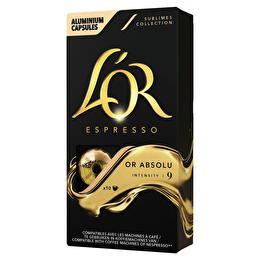 L'OR Capsules café espresso or jaune x10