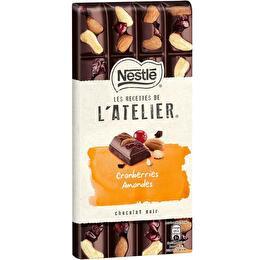 LES RECETTES DE L'ATELIER NESTLÉ Chocolat noir aux cranberries confites et amandes