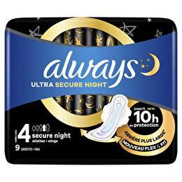 ALWAYS Serviettes ultra secure night