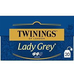TWININGS Lady grey - Thé aromatisé bergamote et agrumes  x20