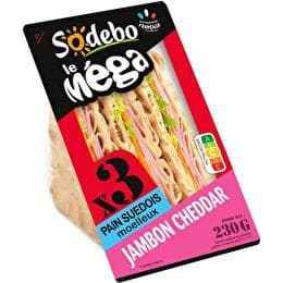 SODEBO Sandwich club le méga suédois jambon cheddar
