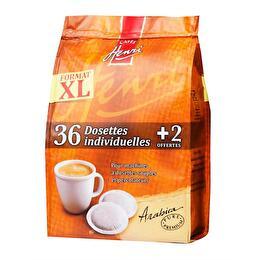 CAFÉS HENRI Dosettes de café Souples pure prémium 36+2 offertes