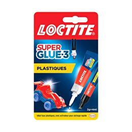 LOCTITE Superglue 3 spécial plastique 2 tubes stylo