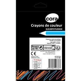 CORA boite carton de 18 crayons couleur plastique