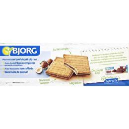 BJORG Biscuits fourrés chocolat au lait & noisettes BIO