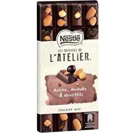 LES RECETTES DE L'ATELIER NESTLÉ Chocolat noir aux raisins, noisettes et amandes entières