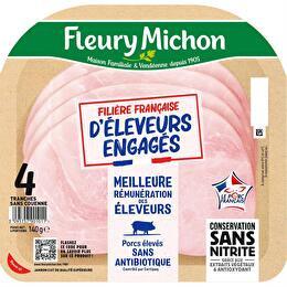 FLEURY MICHON Jambon supérieur sans couenne filière Française 4 tranches