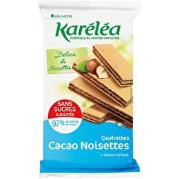 KARÉLÉA Gaufrettes cacao noisettes sans sucres ajoutés