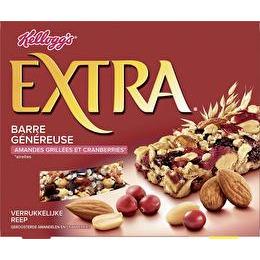 KELLOGG'S Extra- Barre aux cacahuètes amandes grillées et cramberies  x4