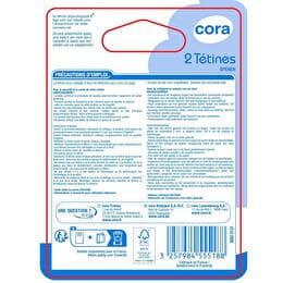 CORA Tétines silicone x2 2ème âge physio - 6/18 mois (bouillie)