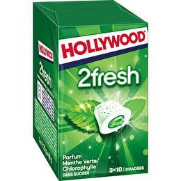 HOLLYWOOD 2 Fresh Chewing gum menthe verte chlorophylle x3