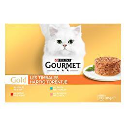 GOURMET Repas pour chat Timbales 4 Variétés