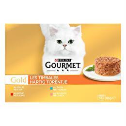 GOURMET Repas pour chat Timbales 4 Variétés