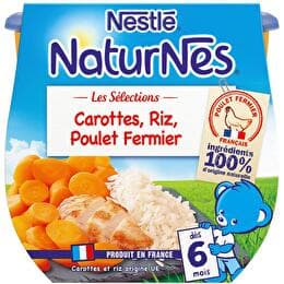 NATURNES NESTLÉ Carottes, Riz & poulet fermier dès 6 mois
