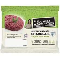 LA NOUVELLE AGRICULTURE Steak haché façon bouchère 5% 2x125g La Nouvelle Agriculture