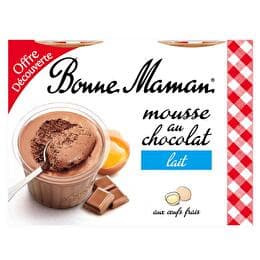 BONNE MAMAN Mousse aux oeufs frais Chocolat au lait