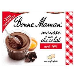 BONNE MAMAN Mousse aux oeufs frais Chocolat noir intense