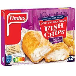 FINDUS Colin façon fish & chips salt & vinegar x 2