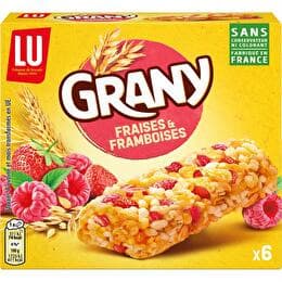 GRANY LU Barres de céréales fraise framboise x6
