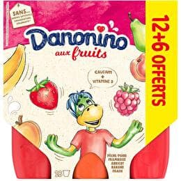 DANONE Aux fruits panachés - 12 + 6 pots offerts