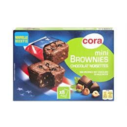 CORA Mini brownie chocolat noisettes x8