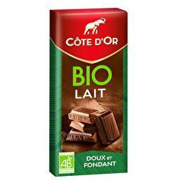 CÔTE D'OR Tablette chocolat lait BIO