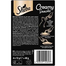 SHEBA Creamy snacks friandises au poulet pour chat adulte