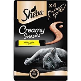 SHEBA Creamy snacks friandises au poulet pour chat adulte
