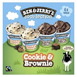 BEN&JERRY'S Mini pot the cookie brownie cool lection x4