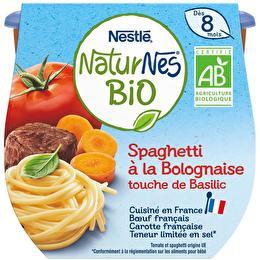 NATURNES BIO NESTLÉ Spaghetti à la bolognaise touche basilic 8mois