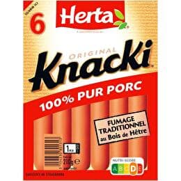 HERTA Knacki saucisses 100% pur porc x6