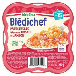 BLÉDINA Blédichef - Pâtes étoiles à  la sauce tomate & jambon dès 15mois