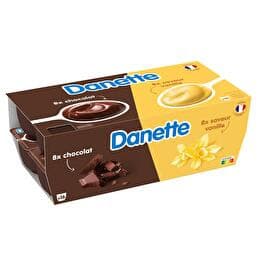 DANETTE Crème dessert vanille chocolat