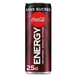 ENERGY COCA-COLA Boisson gazeuse énergisante au cola sans sucres